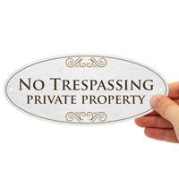 No Trespassing, Private Property DiamondPlate™ Door Sign