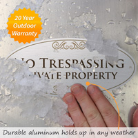 No Trespassing, Private Property DiamondPlate™ Door Sign