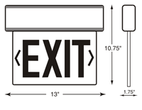 Universal Mount Edge-Lit LED Exit Sign