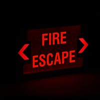 Fire Escape LED Exit Sign with Battery Backup