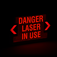 Danger Laser In Use Exit Sign with Battery Backup