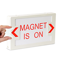 Magnet Is On LED Exit Sign with Battery Backup