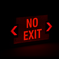 No Exit LED Exit Sign with Battery Backup