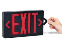 LED Exit Signs, Double Faced with Battery