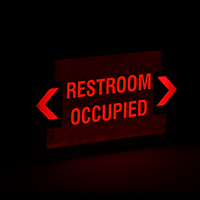 Restroom Occupied LED Exit Sign with Battery Backup