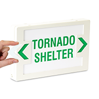 Tornado Shelter LED Exit Sign with Battery Backup