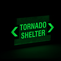 Tornado Shelter LED Exit Sign with Battery Backup