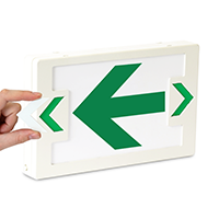 Left Arrow Symbol LED Exit Sign with Battery Backup