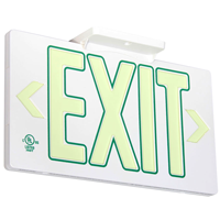 White w/Green Molded Photoluminescent Exit Sign