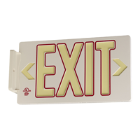 White w/Red  Molded Photoluminescent Exit Sign