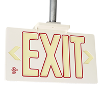 White w/Red  Molded Photoluminescent Exit Sign