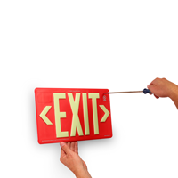 Red Recyclable  Non-Toxic  and Non-Radioactive photoluminescent Exit Sign