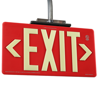 Red Recyclable  Non-Toxic  and Non-Radioactive photoluminescent Exit Sign