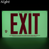 Photoluminescent Unframed Red Exit Sign