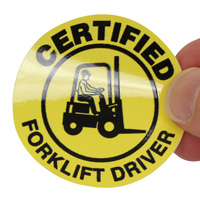 Certified Forklift Driver Hard Hat Labels