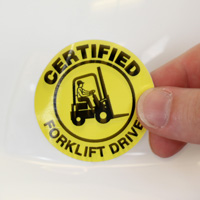 Certified Forklift Driver Hard Hat Labels