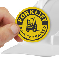 Forklift Safety Trained Hard Hat Labels