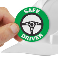 Safe Driver Hard Hat Labels