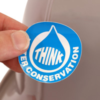 Think Water Conservation Hard Hat Labels