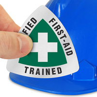 Certified First Aid Trained Triangle Hard Hat Decal