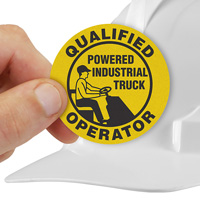 Qualified Industrial Truck Operator Hard Hat Decals