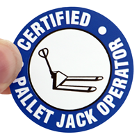 Certified Pallet Jack Operator Hard Hat Decals