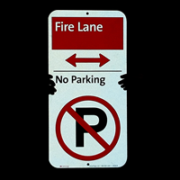 Fire Lane No Parking Or Standing Anytime Sign