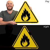 ISO Fire Hazard Symbol Warning Sign