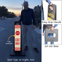 Stop Exit Only And Slow Double-Sided Portable Sign Kit