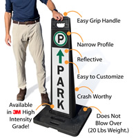 Park And Slow Double Sided Lotboss Portable Sign Kit