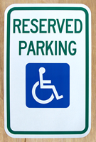 Reserved Parking (handicapped Symbol) Aluminum ADA Handicapped Sign