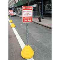 Coned Shaped Sign Base with Square Metal Post