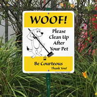 Be Courteous Pick Up Poop Sign Kit