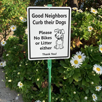 Good Neighbors Curb Their Dogs Sign