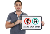 Talk To Each Other, No Cellphone Symbol Sign