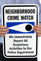 Neighborhood Crime Watch Sign (with crime watch symbol)