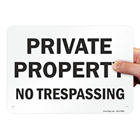 Private Property No Trespassing Sign (black)