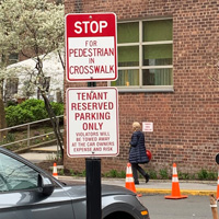 Stop For Pedestrian In Crosswalk Aluminum School Sign