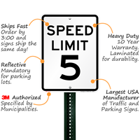 Speed Limit 5 MPH Aluminum Speed Limit Sign