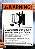 Warning Automatic Gate Signs