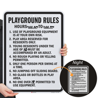 Playground Rules Play Area Reserved Sign
