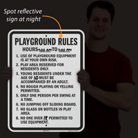 Playground Rules Play Area Reserved Sign