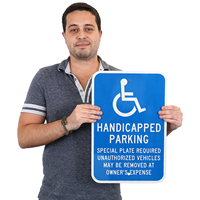 Handicapped Parking Special Plate Required Sign