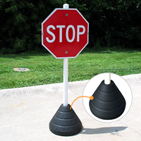 Recycled Rubber Sign Base with PVC post