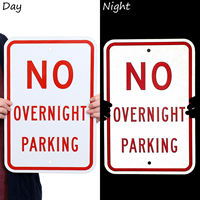 No Overnight Parking Regulation Sign