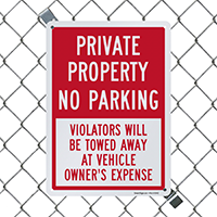 Private Property, Violators Will Be Towed Away Sign