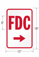 FDC (With Right Arrow) Fire and Emergency Sign