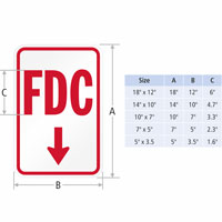FDC (Downward Pointing Arrow) Fire and Emergency Sign