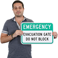 Emergency: Evacuation Gate Do Not Block Emergency Sign