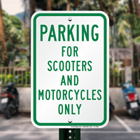 Parking For Scooters And Motorcycles Only Sign